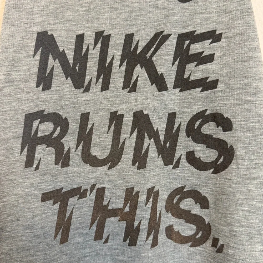 Nike Dri-FIT Tank Top Womens XS Gray Racerback Running Training Graphic Athletic